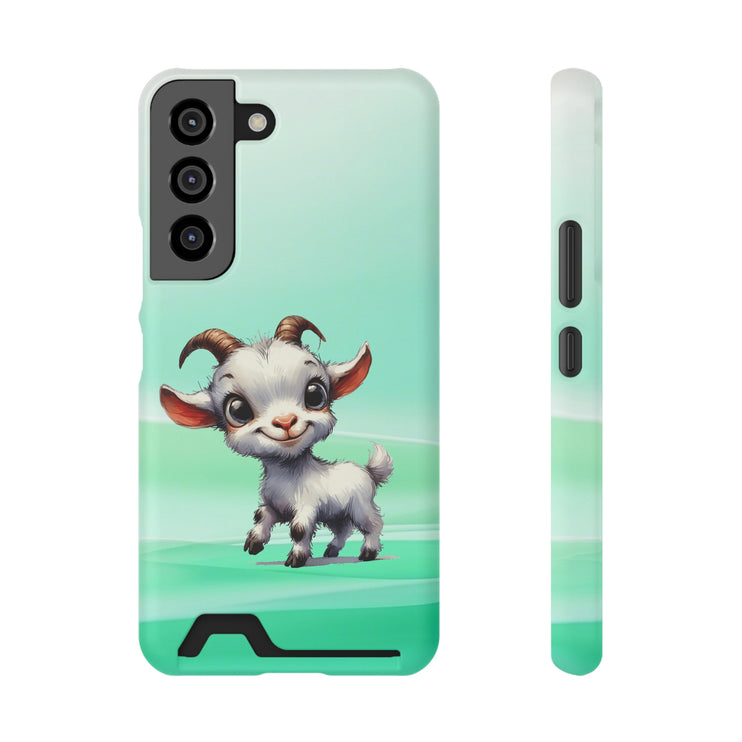 EnchantGuard Phone Case with Card Holder: Style Meets Functionality - Goat