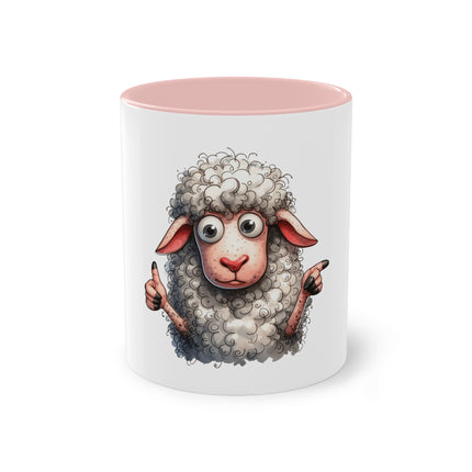 Harmony Two-Tone Coffee Mug: Sip in Style, Revel in Comfort - Sheep