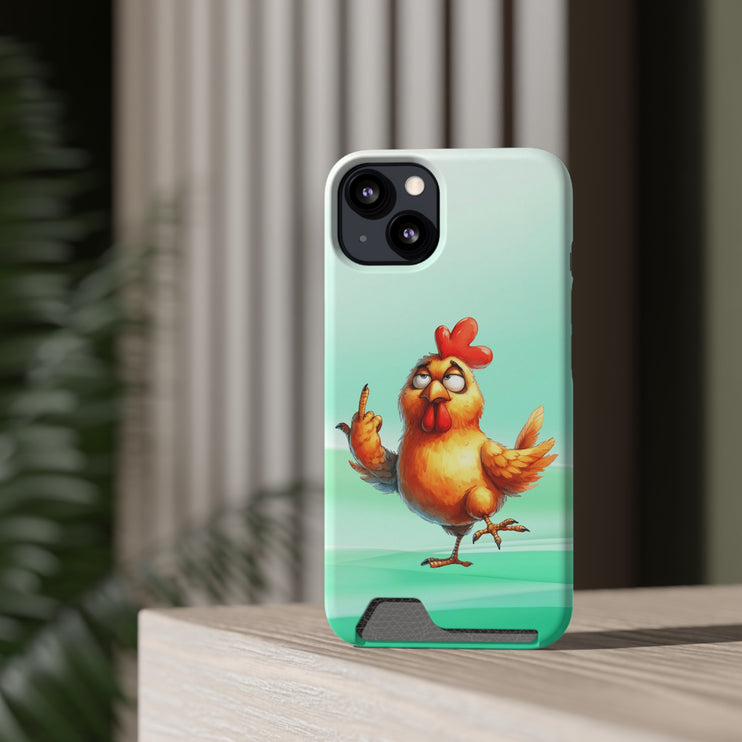 EnchantGuard Phone Case with Card Holder: Style Meets Functionality - Rooster