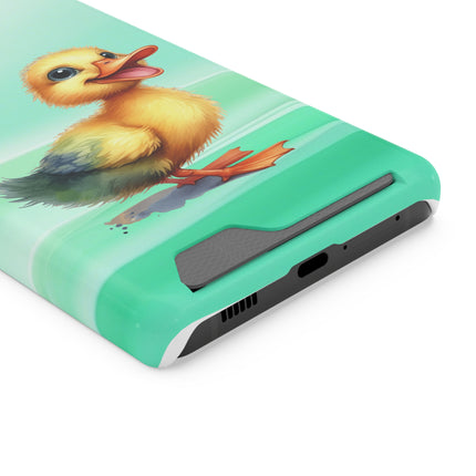 EnchantGuard Phone Case with Card Holder: Style Meets Functionality - Duck