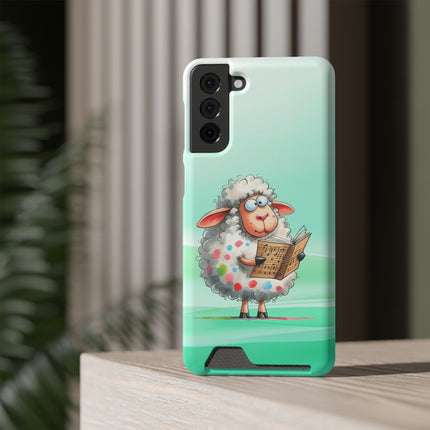 EnchantGuard Phone Case with Card Holder: Style Meets Functionality - Sheep