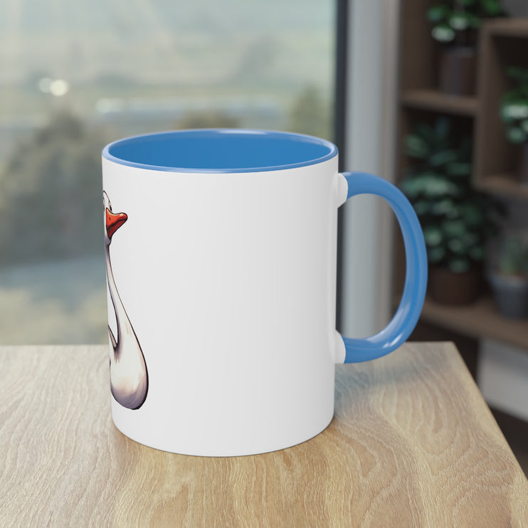 Harmony Two-Tone Coffee Mug: Sip in Style, Revel in Comfort - Swan