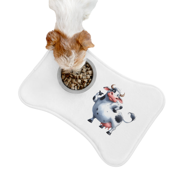 CharmPaws Pet Feeding Mats: Keep Mealtime Mess-Free & Stylish! - Cow