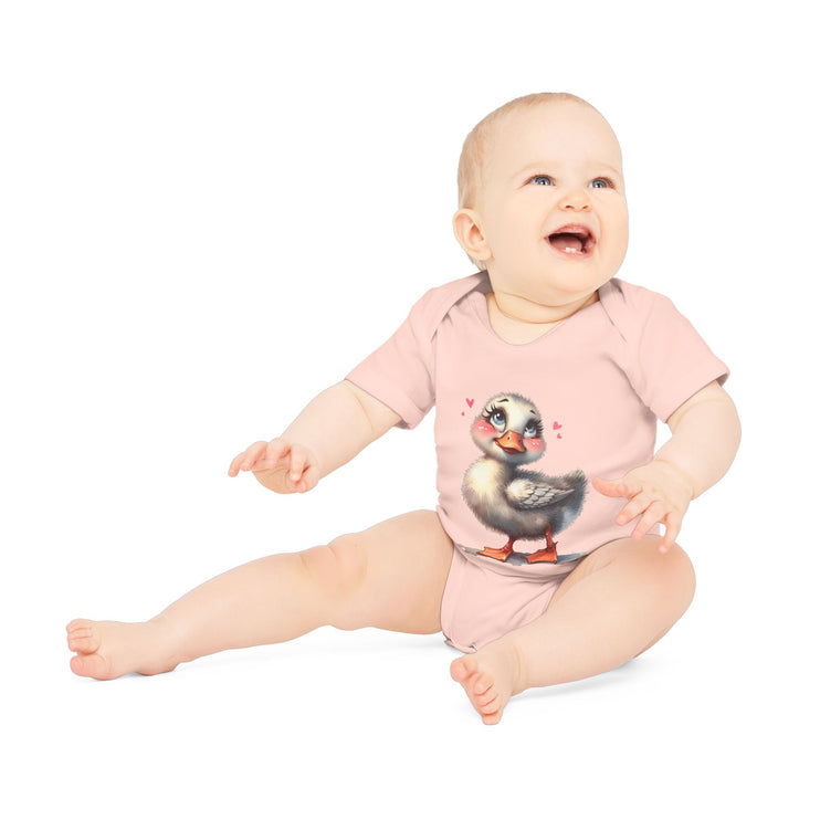 SnuggleNest Organic Baby Bodysuit (Short Sleeves) Duck