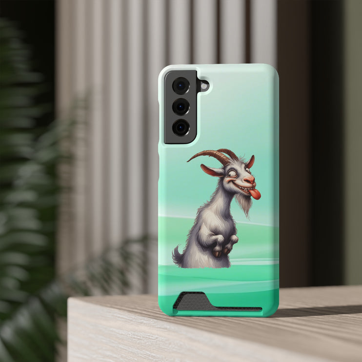 EnchantGuard Phone Case with Card Holder: Style Meets Functionality - Goat