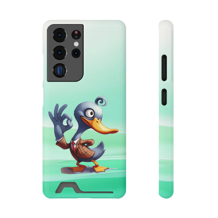 EnchantGuard Phone Case with Card Holder: Style Meets Functionality - Duck