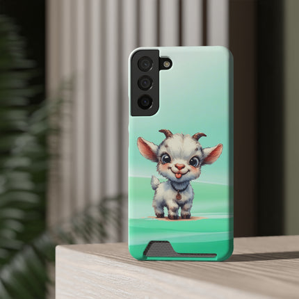 EnchantGuard Phone Case with Card Holder: Style Meets Functionality - Goat