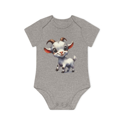 SnuggleNest Organic Baby Bodysuit (Short Sleeves) Goat