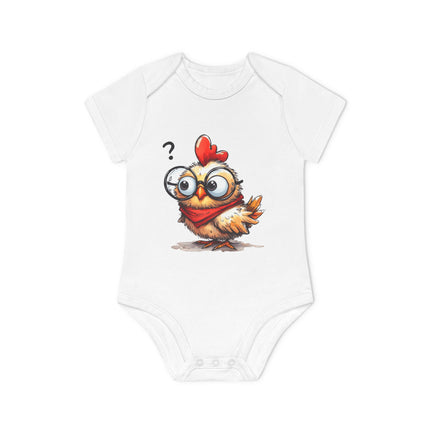 SnuggleNest Organic Baby Bodysuit (Short Sleeves) Chicken