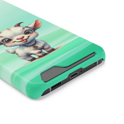 EnchantGuard Phone Case with Card Holder: Style Meets Functionality - Goat