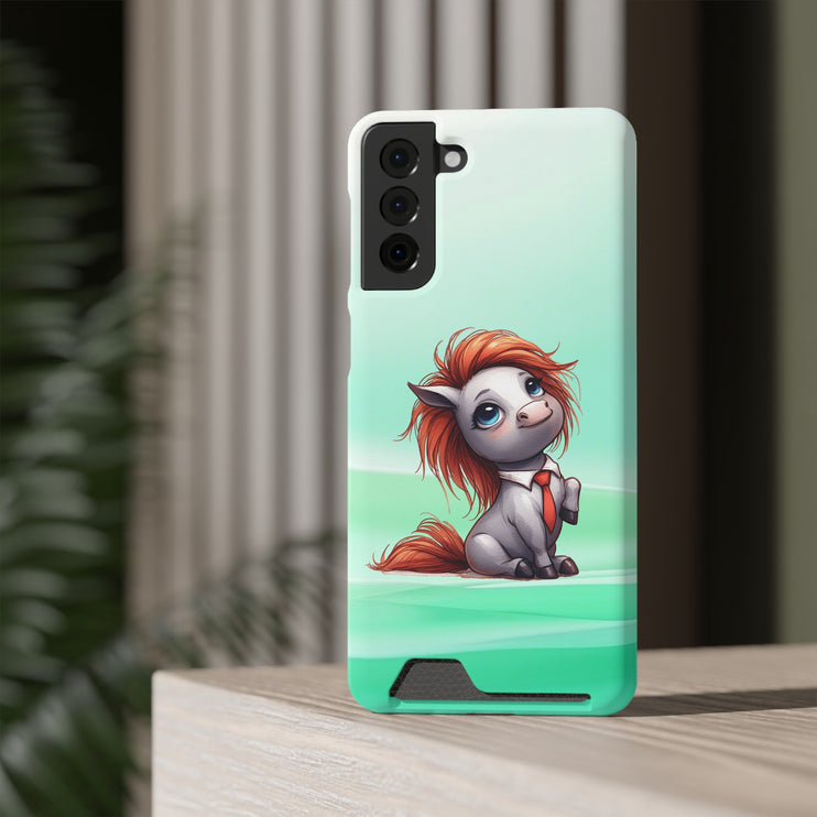 EnchantGuard Phone Case with Card Holder: Style Meets Functionality - Horse