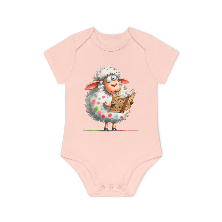 SnuggleNest Organic Baby Bodysuit (Short Sleeves) Sheep