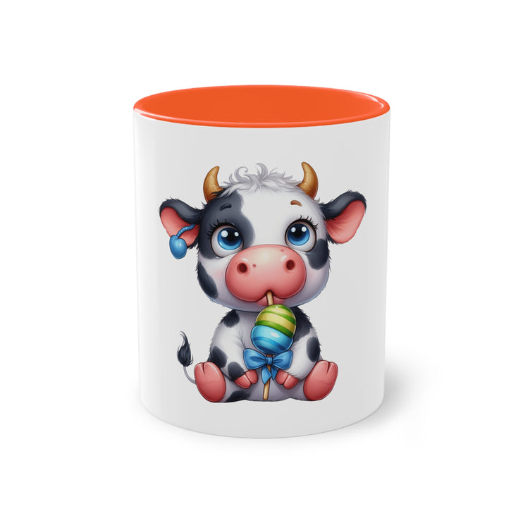 Harmony Two-Tone Coffee Mug: Sip in Style, Revel in Comfort - Cow