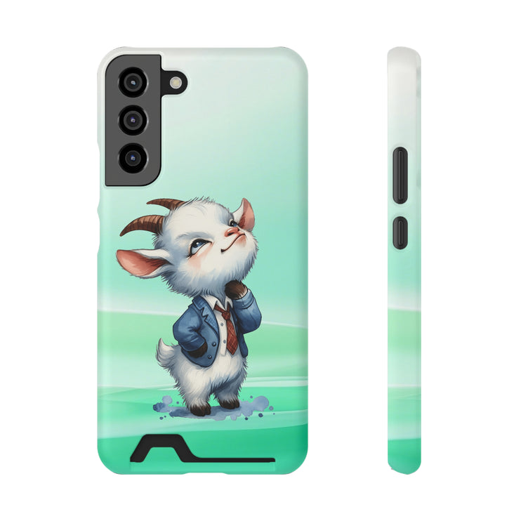 EnchantGuard Phone Case with Card Holder: Style Meets Functionality - Goat