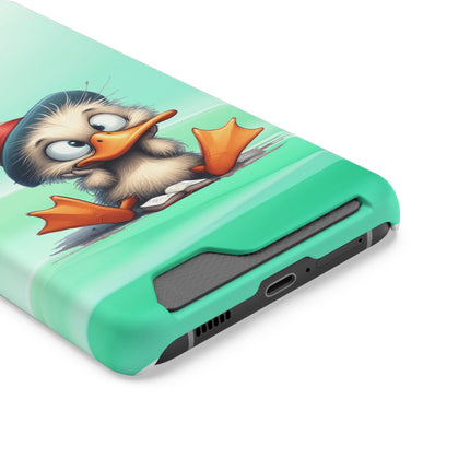 EnchantGuard Phone Case with Card Holder: Style Meets Functionality - Duck