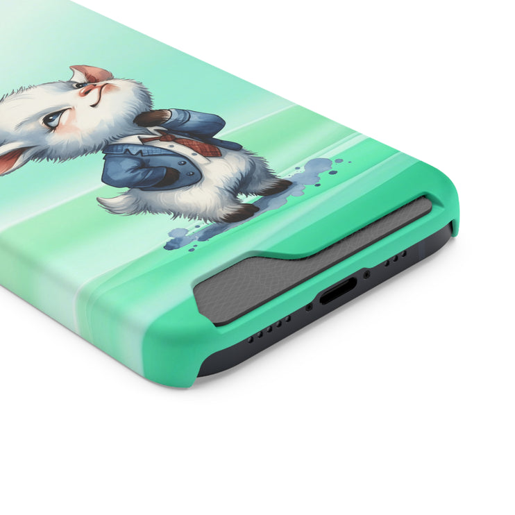 EnchantGuard Phone Case with Card Holder: Style Meets Functionality - Goat