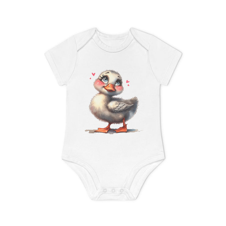 SnuggleNest Organic Baby Bodysuit (Short Sleeves) Duck