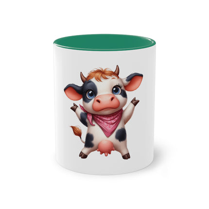 Harmony Two-Tone Coffee Mug: Sip in Style, Revel in Comfort - Cow