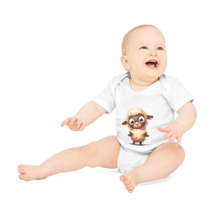 SnuggleNest Organic Baby Bodysuit (Short Sleeves) Sheep