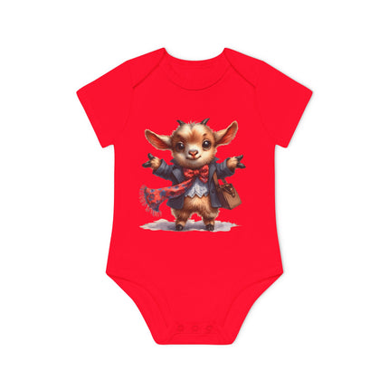 SnuggleNest Organic Baby Bodysuit (Short Sleeves) Goat