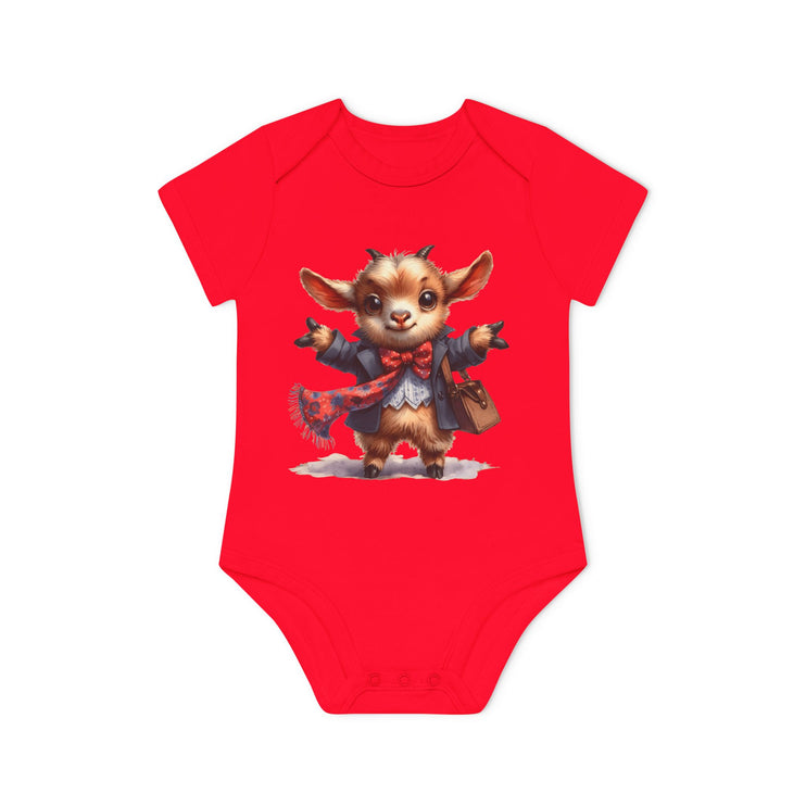 SnuggleNest Organic Baby Bodysuit (Short Sleeves) Goat