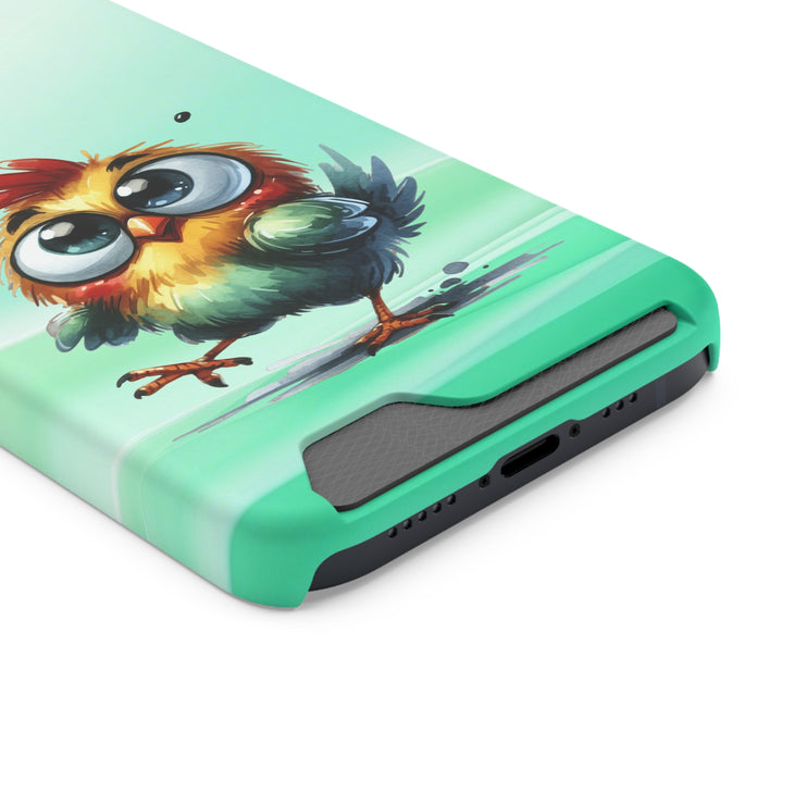 EnchantGuard Phone Case with Card Holder: Style Meets Functionality - Chicken