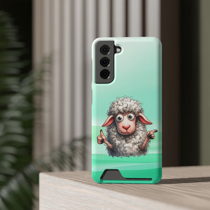 EnchantGuard Phone Case with Card Holder: Style Meets Functionality - Sheep