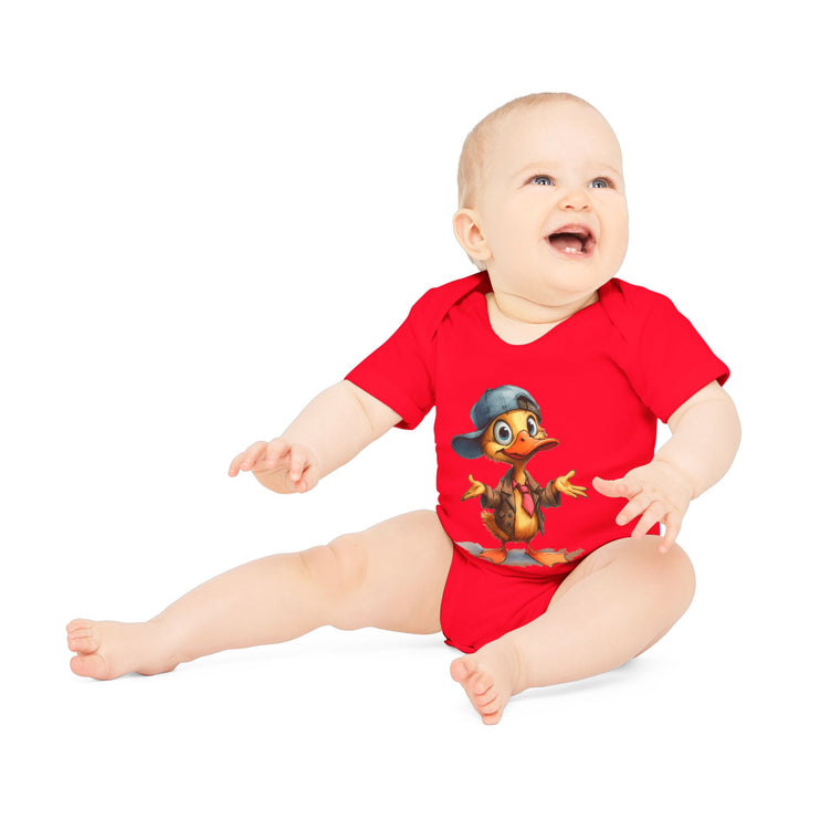 SnuggleNest Organic Baby Bodysuit (Short Sleeves) Duck