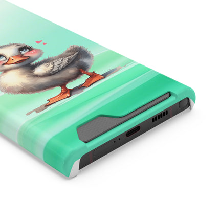 EnchantGuard Phone Case with Card Holder: Style Meets Functionality - Duck