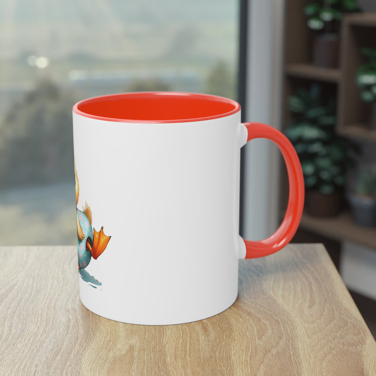 Harmony Two-Tone Coffee Mug: Sip in Style, Revel in Comfort - Duck