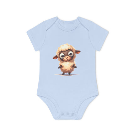 SnuggleNest Organic Baby Bodysuit (Short Sleeves) Sheep