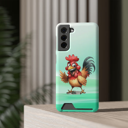 EnchantGuard Phone Case with Card Holder: Style Meets Functionality - Rooster