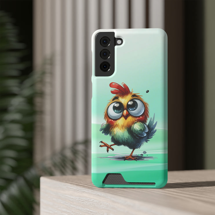 EnchantGuard Phone Case with Card Holder: Style Meets Functionality - Chicken