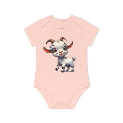 SnuggleNest Organic Baby Bodysuit (Short Sleeves) Goat