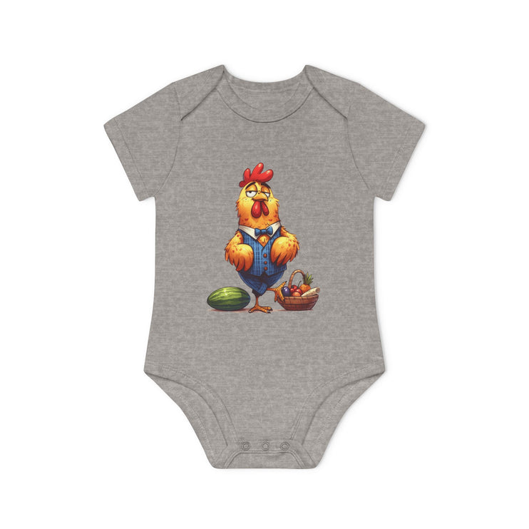 SnuggleNest Organic Baby Bodysuit (Short Sleeves) Rooster