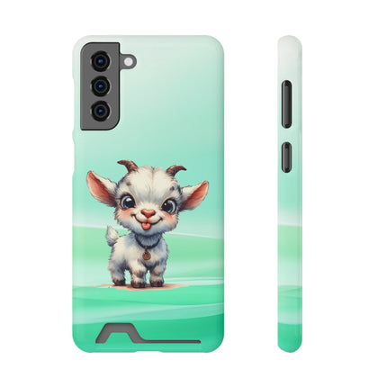 EnchantGuard Phone Case with Card Holder: Style Meets Functionality - Goat