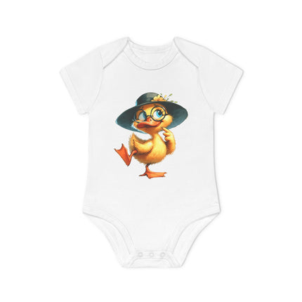 SnuggleNest Organic Baby Bodysuit (Short Sleeves) Duck