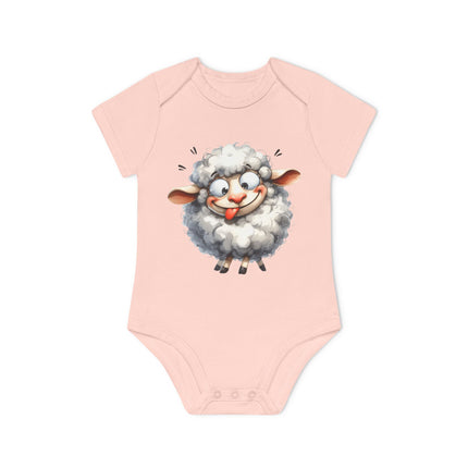 SnuggleNest Organic Baby Bodysuit (Short Sleeves) Sheep