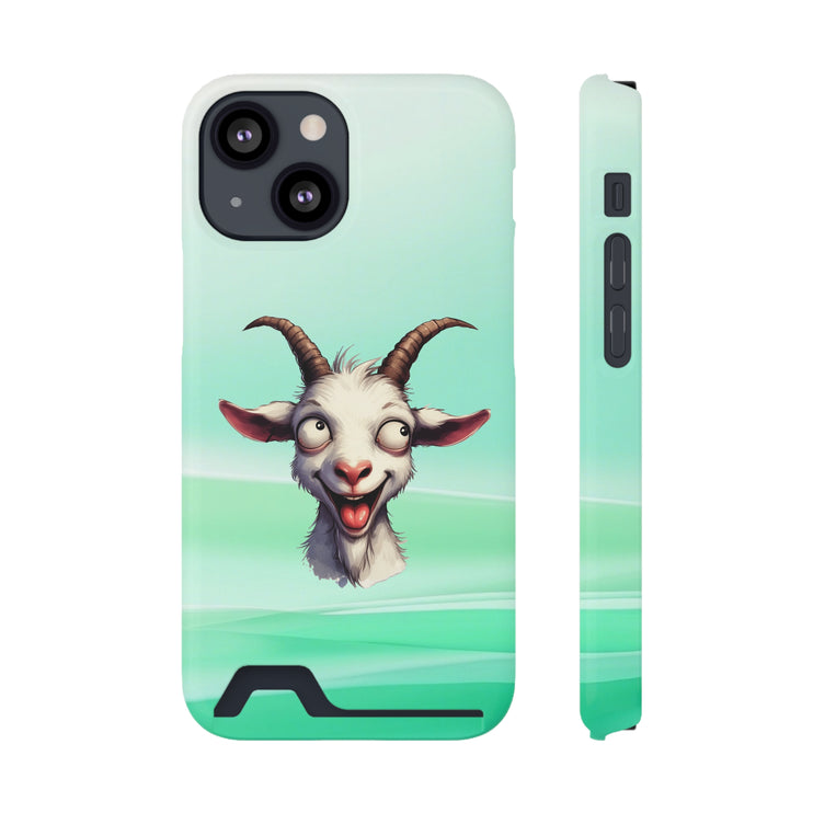 EnchantGuard Phone Case with Card Holder: Style Meets Functionality - Goat