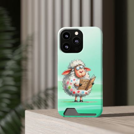 EnchantGuard Phone Case with Card Holder: Style Meets Functionality - Sheep