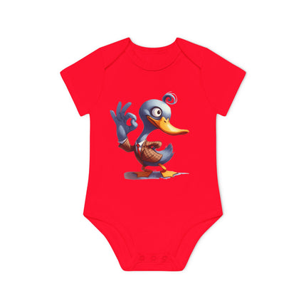 SnuggleNest Organic Baby Bodysuit (Short Sleeves) Duck