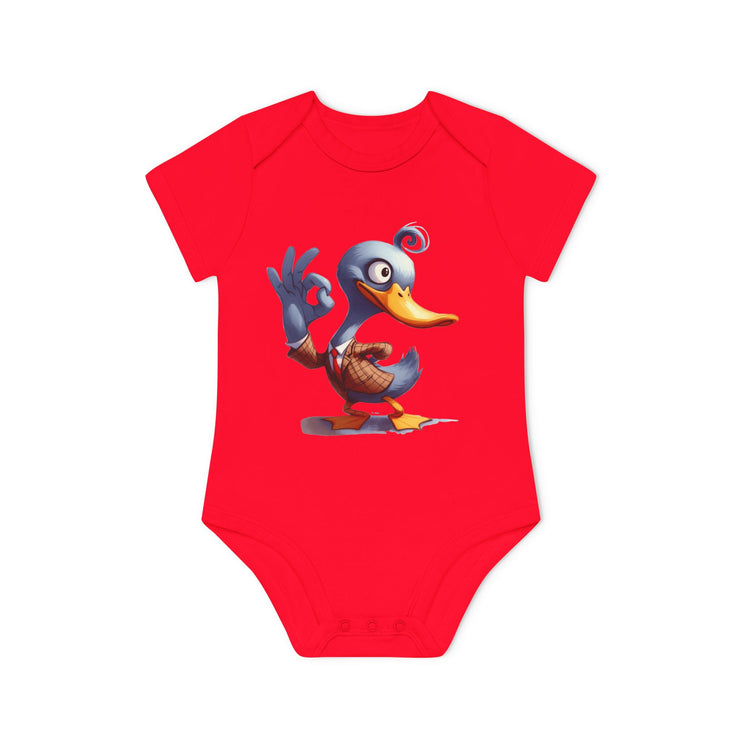 SnuggleNest Organic Baby Bodysuit (Short Sleeves) Duck