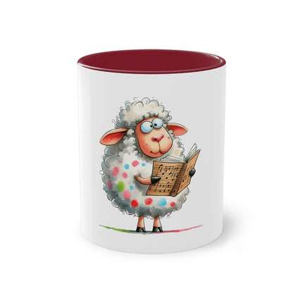 Harmony Two-Tone Coffee Mug: Sip in Style, Revel in Comfort - Sheep