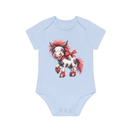 SnuggleNest Organic Baby Bodysuit (Short Sleeves) Horse