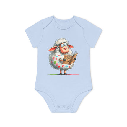 SnuggleNest Organic Baby Bodysuit (Short Sleeves) Sheep