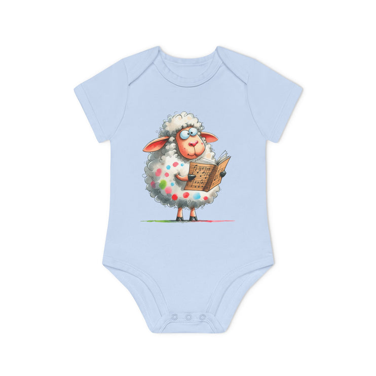 SnuggleNest Organic Baby Bodysuit (Short Sleeves) Sheep