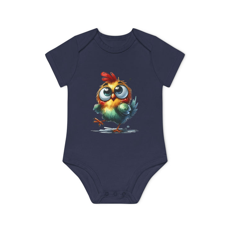 SnuggleNest Organic Baby Bodysuit (Short Sleeves) Chicken