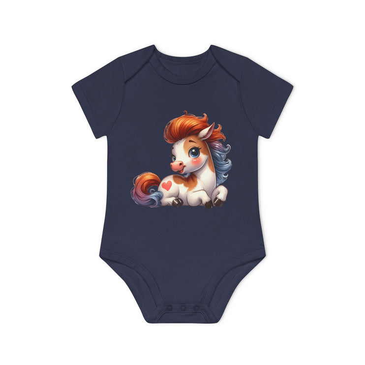 SnuggleNest Organic Baby Bodysuit (Short Sleeves) Horse