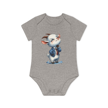 SnuggleNest Organic Baby Bodysuit (Short Sleeves) Goat