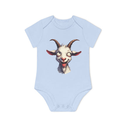 SnuggleNest Organic Baby Bodysuit (Short Sleeves) Goat